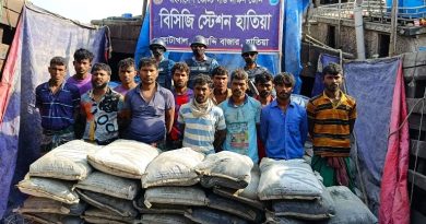 মিয়ানমারে পাচারকালে ৫৯৫ বস্তা সিমেন্টসহ ১২ পাচারকারী আটক